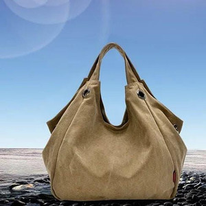 Color: Camel Taupe - Discovery Journey Canvas Shoulder Bag with FREE Mini Umbrella K290-3736867333