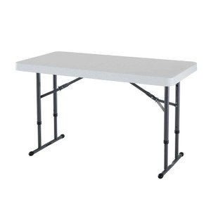 Adjustable Height 4-Foot Commercial Folding Table with White HDPE Top Q280-LFT5190513