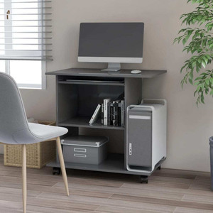 Computer Desk High Gloss Gray 31.5"x19.7"x29.5" Engineered Wood A949-802902