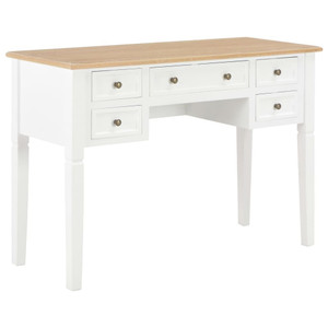 Writing Desk White 43.1"x17.7"x30.5" Wood A949-280069
