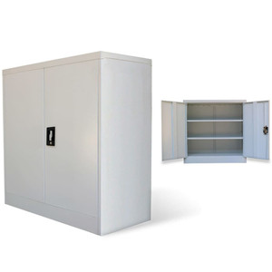 Office Cabinet with 2 Doors Gray 35.4 Steel A949-20114