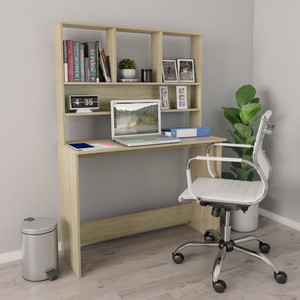 Desk with Shelves Sonoma Oak 43.3"x17.7"x61.8" Engineered Wood A949-800390