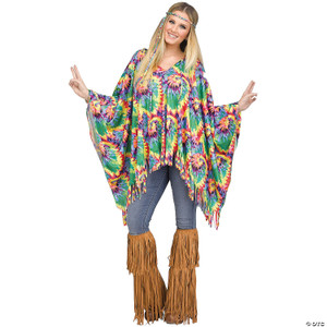 Adult tie dye hippie poncho N274-MR01FW90421
