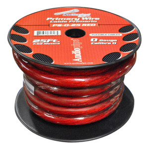 Audiopipe Power Cable 0-Gauge 25 Foot Spool - Red M119-PS025RD