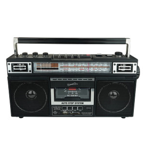 Super Sonic Retro 4 Band Radio Speaker & Cassette Player With Bluetooth in Black D970-SC-3201BT-BLK