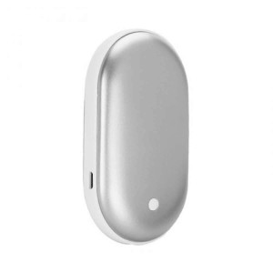 Color: 2 PACK / SILVER - Warm And Cozy Portable Hand Warmer And Power Bank K290-47617798013201