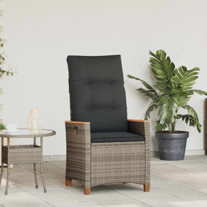 Reclining Garden Chair Grey and Dark Grey Poly Rattan A949-42026860