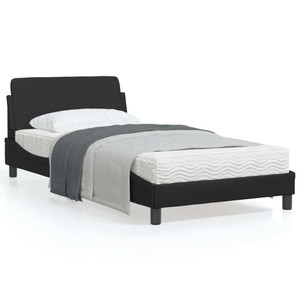 Bed Frame "Dover" Black 39.4"x74.8" Faux Leather A949-373269