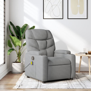 Massage Recliner Chair Light Grey Fabric A949-3205612