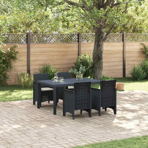 Garden Dining Set 5 pcs Anthracite Polt rattan A949-3378696