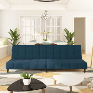 2-Seater Sofa Bed Blue Velvet A949-375762