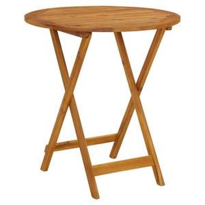 Folding Patio Table 27.6" Solid Acacia Wood A949-313596