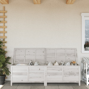 Garden Storage Box White 198,5x50x56,5 cm Solid Wood Fir A949-364761