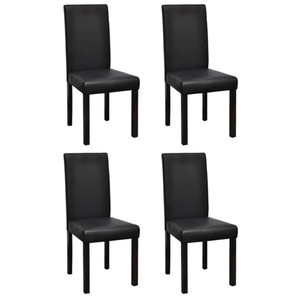 Dining Chairs 4 pcs Black Faux Leather A949-241894