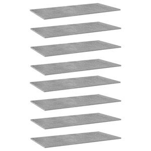 Bookshelf Boards 8 pcs Concrete Gray 31.5"x11.8"x0.6" Engineered Wood A949-805323