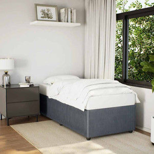 Bed Frame without Mattress Dark Gray Twin XL Velvet A949-3285063