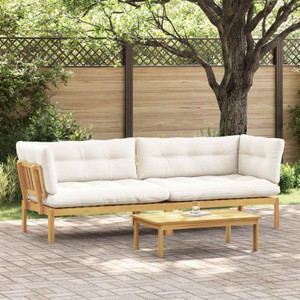 Garden Pallet Sofa Units 2 Piece Light Brown and Cream White A949-3418258