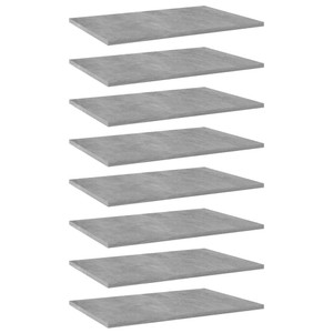 Bookshelf Boards 8 pcs Concrete Gray 23.6"x15.7"x0.6" Engineered Wood A949-805259