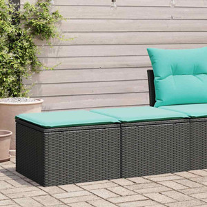 2 Piece Patio Sofa Set with Cushions Black Poly Rattan Acacia A949-3328660