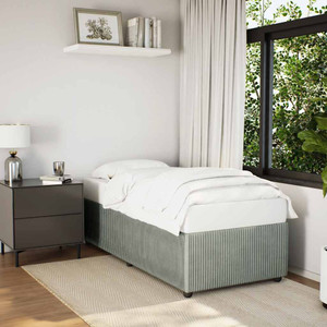 Bed Frame without Mattress Light Gray Twin XL Velvet A949-3285062