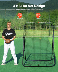 Baseball Softball Rebounder Net 4 x 6 ft Pitch Back Trainer Target, 5 Adjustable Angles with Strike E415-BQHDWJDKD46FJ8UGP001V0