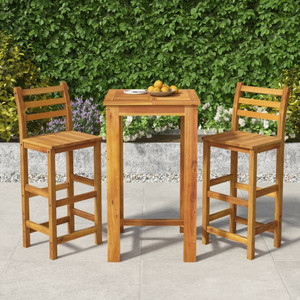 3 Piece Patio Bar Set Solid Wood Acacia A949-3154390