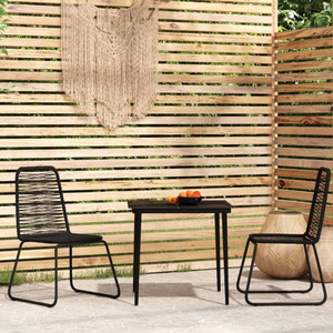 3 Piece Patio Dining Set Black A949-3099095
