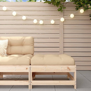 Patio Footstool with Cushion Solid Wood Pine A949-825555