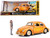 Volkswagen Beetle Weathered Yellow with Robot on Chassis and Charlie Diecast Figurine "Bumblebee" ( F977-30114