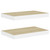 Floating Wall Shelves 2 pcs Oak and White 15.7"x9.1"x1.5" MDF A949-326571