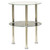 2-Tier Side Table Transparent & Black Marble 15" Tempered Glass A949-322789