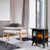 Freestanding Fireplace Heater with Realistic Dancing Flame Effect-Black - Color: Black - Size: 17 i D681-FP10057US-BK