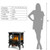 Freestanding Fireplace Heater with Realistic Dancing Flame Effect-Black - Color: Black - Size: 17 i D681-FP10057US-BK