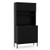 64.5 Inches Tall Kitchen Pantry Cabinet with Charging Station and Wine Glass Rack-Black - Color: Bl D681-JZ10365US-DK