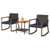 3 Pieces Rattan Rocking Bistro Set with Coffee Table and Cushions-Navy - Color: Navy D681-HW70901NY