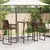 Outdoor Bar Table Brown 27.6"x27.6"x43.3" Poly Rattan A949-368694