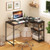 L-shaped 47 Inch Reversible Corner Desk with Adjustable Storage Shelves-Black - Color: Black D681-CB10823US-DK