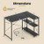 L-shaped 47 Inch Reversible Corner Desk with Adjustable Storage Shelves-Black - Color: Black D681-CB10823US-DK