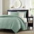 King size Seafoam Green Blue Coverlet Set with Quilted Floral Pattern Q280-KSF98144581