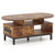 47 Inch Oval Coffee Table with Storage and Open Compartments for Living Room-Rustic Brown B593-HV10856