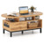 47 Inch Oval Coffee Table with Storage and Open Compartments for Living Room-Rustic Brown B593-HV10856