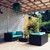 5 Piece Patio Lounge Set with Cushions Poly Rattan Black A949-3101481