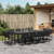 13 Piece Patio Dining Set with Cushions Black Textilene A949-3295080