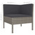 3 Piece Patio Lounge Set with Cushions Poly Rattan Gray A949-310188