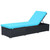 Sun Lounger with Cushion Poly Rattan Black A949-44406