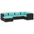 6 Piece Patio Lounge Set with Cushions Poly Rattan Black A949-3101809