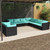 9 Piece Patio Lounge Set with Cushions Black Poly Rattan A949-3102497