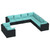 9 Piece Patio Lounge Set with Cushions Black Poly Rattan A949-3102497