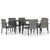 7 Piece Patio Dining Set Poly Rattan Gray A949-3065714