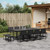 13 Piece Patio Dining Set with Cushions Black Textilene A949-3295085